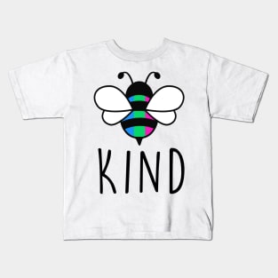 Be Kind Polysexual Bee Gay Pride LGBT Rainbow Kids T-Shirt